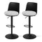 Artiss 2x Bar Stools Swivel Gas Lift Counter Dining Chair Black