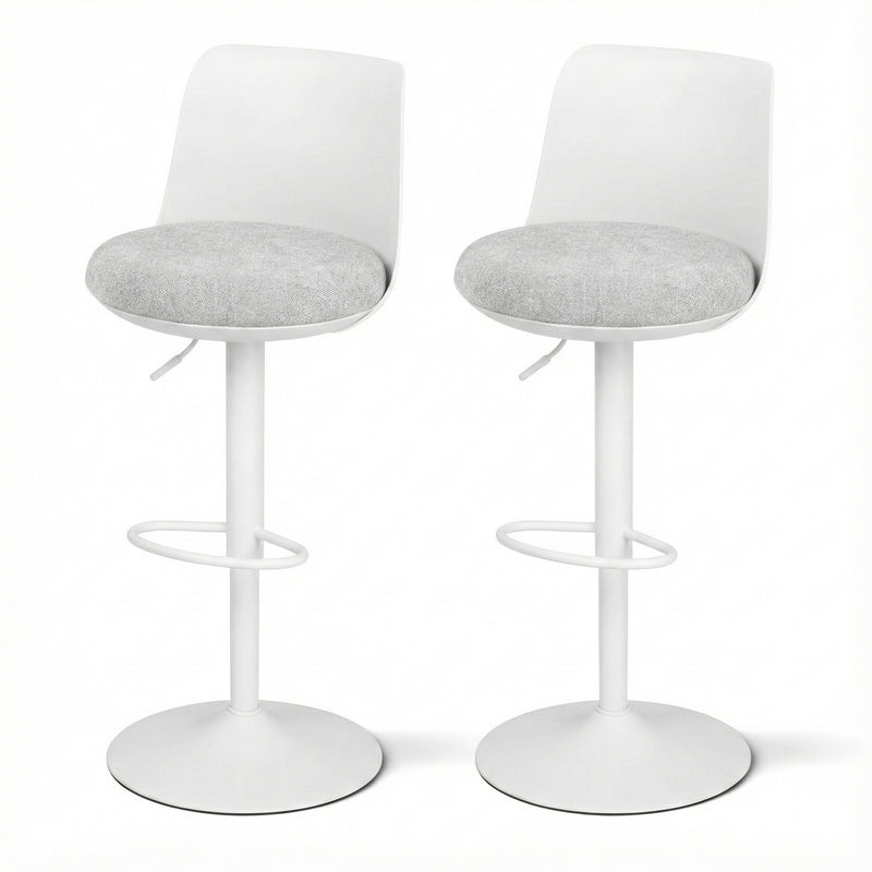 Artiss 2x Bar Stools Swivel Gas Lift Counter Chair White