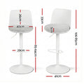 Artiss 2x Bar Stools Swivel Gas Lift Counter Chair White