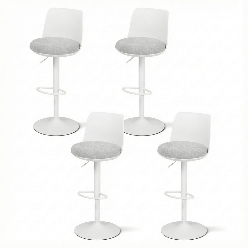 Artiss 4x Bar Stools Swivel Gas Lift Counter Chair White