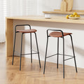Artiss Bar Stools x2 Metal Kitchen Counter Brown
