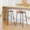 Artiss Bar Stools x2 Metal Kitchen Counter Brown