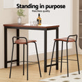 Artiss Bar Stools x2 Metal Kitchen Counter Brown