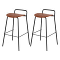 Artiss Bar Stools x2 Metal Kitchen Counter Brown