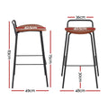 Artiss Bar Stools 4x Kitchen Counter Dining Metal Brown