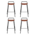 Artiss Bar Stools 4x Kitchen Counter Dining Metal Brown