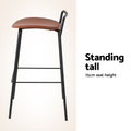Artiss Bar Stools 4x Kitchen Counter Dining Metal Brown