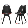 Artiss Dining Chairs Set of 4 Black Leather Replica DSW