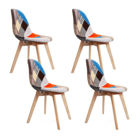 Artiss Dining Chairs x4 Fabric Retro DSW Replica Grey