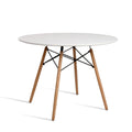 Artiss Round Dining Table 100cm White 4 Seater