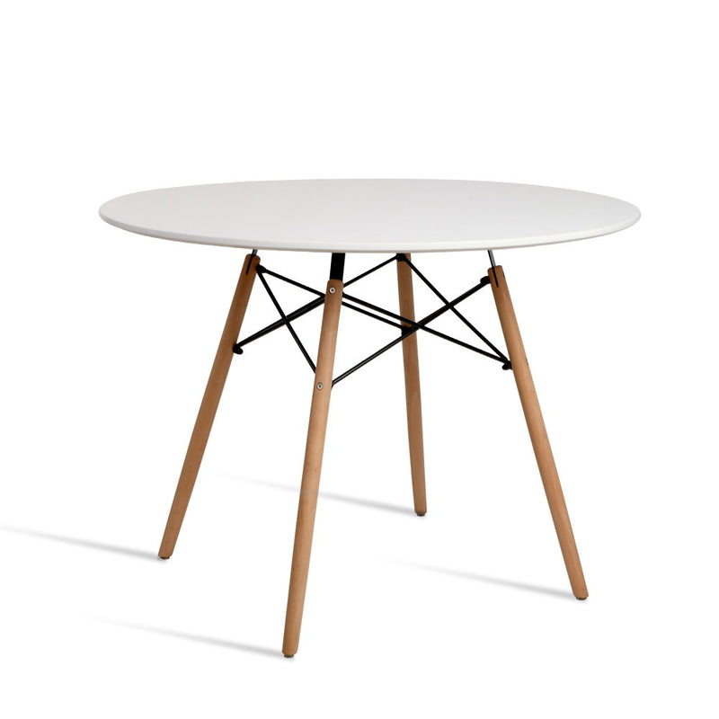 Artiss Round Dining Table 100cm White 4 Seater