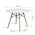 Artiss Round Dining Table 100cm White 4 Seater