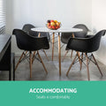 Artiss Round Dining Table 100cm White 4 Seater