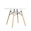 Artiss Round Dining Table 90CM White 4 Seater