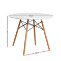 Artiss Round Dining Table 90CM White 4 Seater