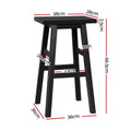 Artiss Bar Stools x2 Wooden Kitchen Counter Chairs Black