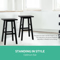 Artiss Bar Stools x2 Wooden Kitchen Counter Chairs Black