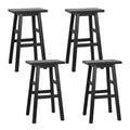 Artiss Bar Stools x4 Wooden Kitchen Counter Chairs Black