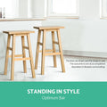 Artiss Bar Stools Kitchen Counter Chairs Wooden Natural x2