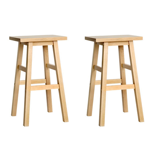 Artiss Bar Stools Kitchen Counter Chairs Wooden Natural x2