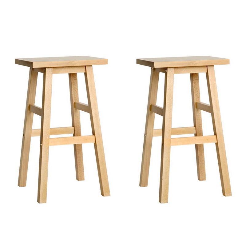 Artiss Bar Stools Kitchen Counter Chairs Wooden Natural x2