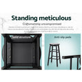 Artiss Bar Stools x2 Round Wooden Chairs Black