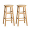 Artiss 2x Wooden Bar Stools Round Seat Natural Chair