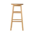 Artiss 2x Wooden Bar Stools Round Seat Natural Chair