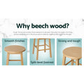 Artiss 2x Wooden Bar Stools Round Seat Natural Chair