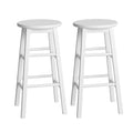 Artiss Bar Stools x2 Wooden Round Chairs White