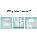Artiss Bar Stools x2 Wooden Round Chairs White