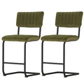 Artiss 2x Bar Stools Velvet Green Chairs Kitchen Counter