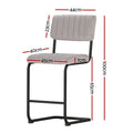 Artiss 4x Bar Stools Velvet Grey Chairs Kitchen