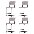 Artiss 4x Bar Stools Velvet Grey Chairs Kitchen