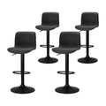 Artiss Bar Stools 4x Kitchen Swivel Gas Lift Black Chairs