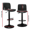 Artiss Bar Stools 4x Kitchen Swivel Gas Lift Black Chairs