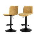 Artiss 2x Bar Stools Swivel Gas Lift Kitchen Brown