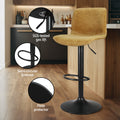 Artiss 2x Bar Stools Swivel Gas Lift Kitchen Brown