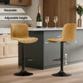 Artiss 2x Bar Stools Swivel Gas Lift Kitchen Brown