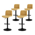 Artiss 4x Bar Stools Swivel Gas Lift Kitchen Chairs Brown