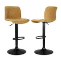 Artiss 4x Bar Stools Swivel Gas Lift Kitchen Chairs Brown