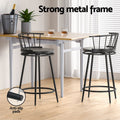 Artiss 2x Bar Stools Swivel Metal Chairs Kitchen