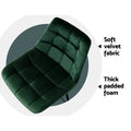 Artiss Bar Stools Velvet Chairs Green x2