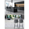 Artiss 2x Bar Stools Velvet Grey Chairs Kitchen Counter