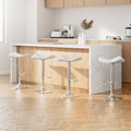 Artiss 4x Bar Stools White Leather Gas Lift Chair
