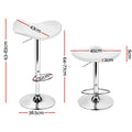 Artiss 4x Bar Stools White Leather Gas Lift Chair