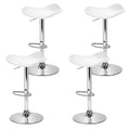 Artiss 4x Bar Stools White Leather Gas Lift Chair