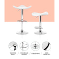 Artiss 4x Bar Stools White Leather Gas Lift Chair