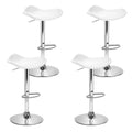 Artiss 4x Bar Stools White Leather Gas Lift Chair