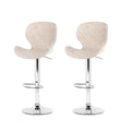 Artiss 2x Bar Stools Swivel Gas Lift Counter Beige Rattan